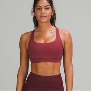 NWT 🍋 Lululemon Mulled Wine Energy Bra Medium Support for B-DD Cups